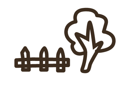 Illustration Zaun und Baum