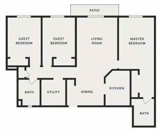 Floor Plan: 3 Bedroom 2 Bathroom
1,388 SF