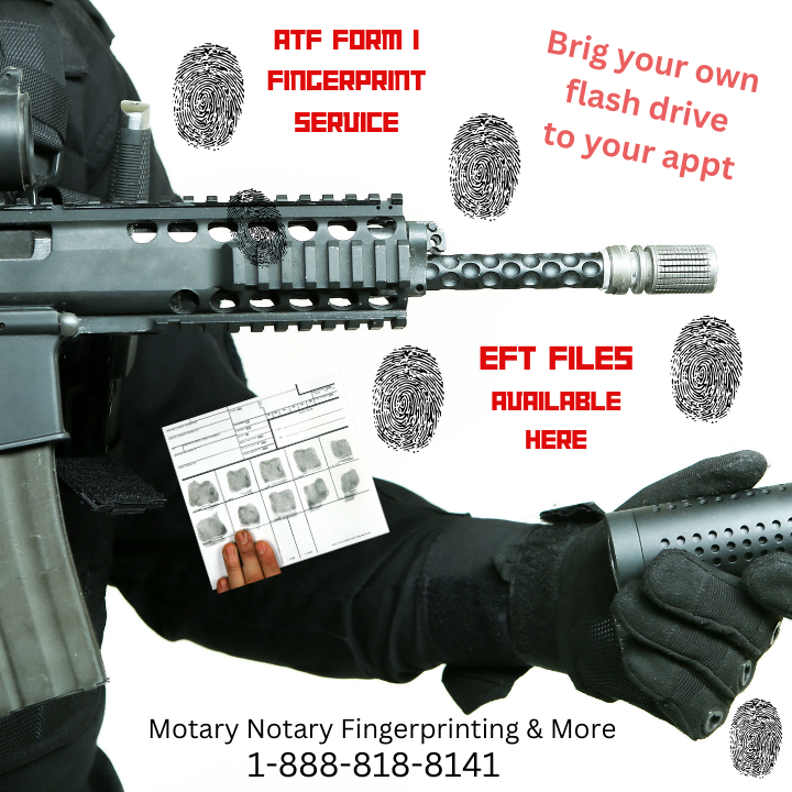 EFT. Fingerprint files for ATF in Charleston South Carolina