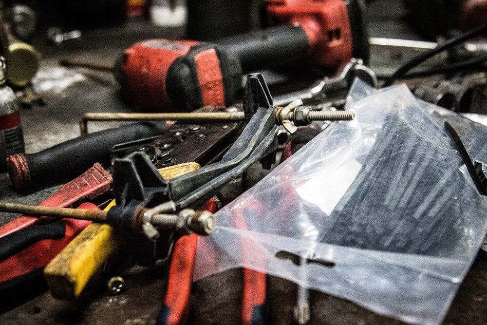 Various auto electrician tools on the work bench — Auto Electrical & Air Conditioning in Tamworth, NSW