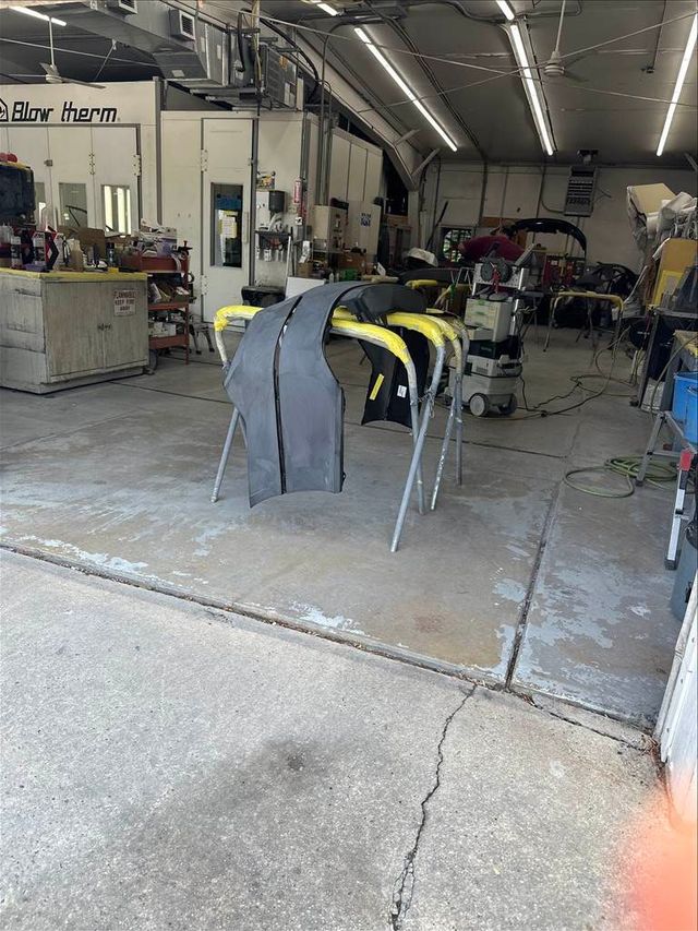 Panel preparation and repair work areas inside our Island Heights shop