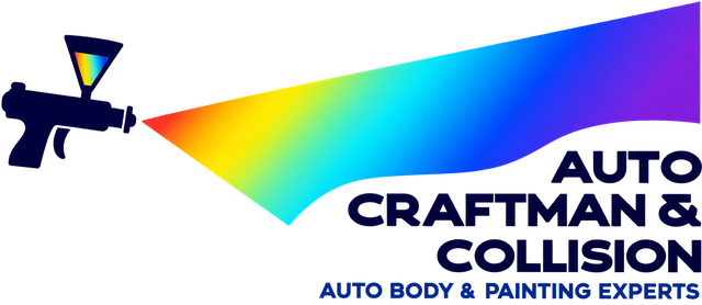 Auto Craftman and Collision original spray gun and rainbow logo