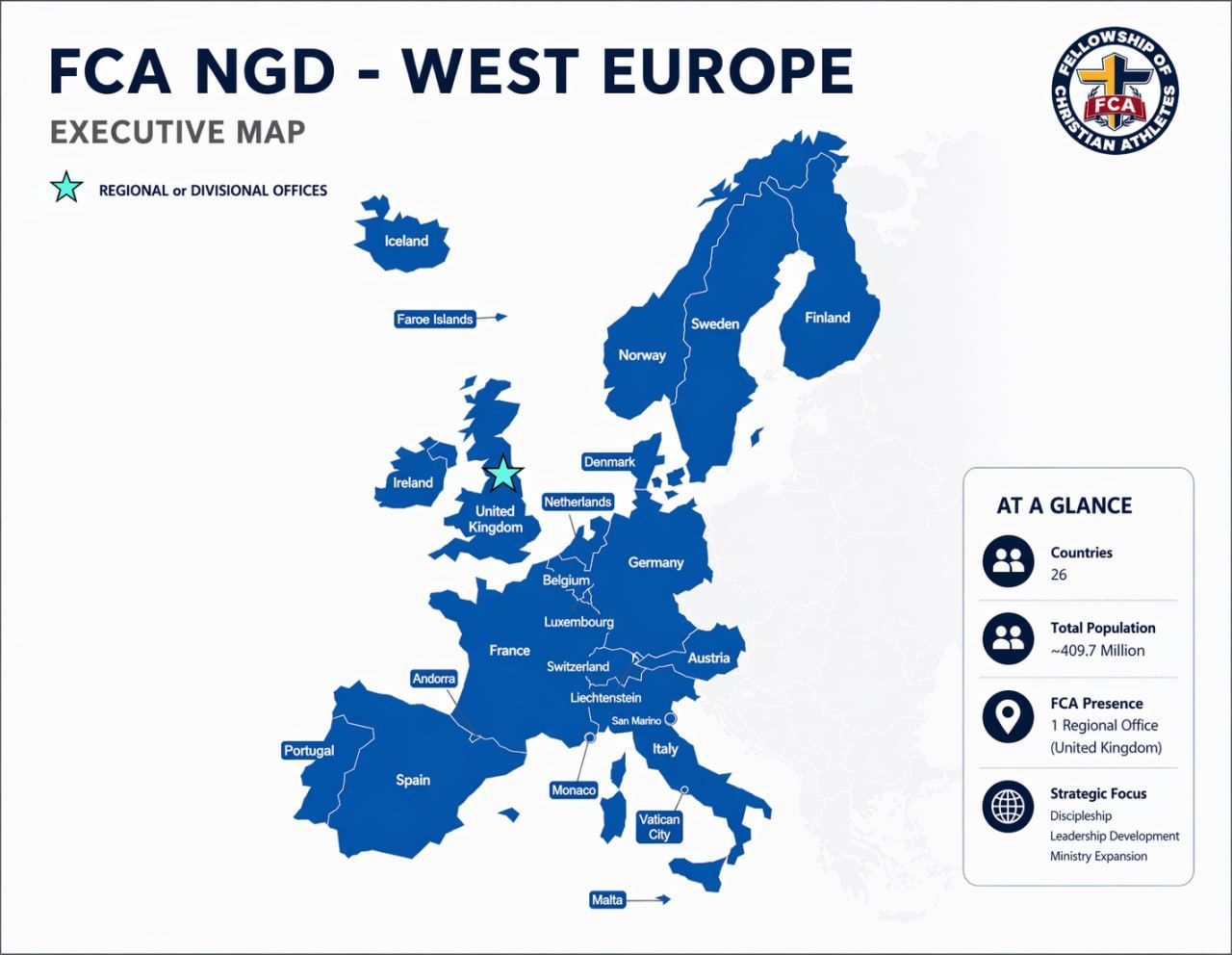 A map of West Europe.