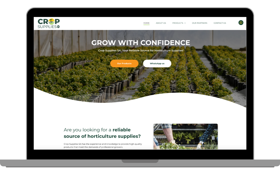 Webshure's website - Crop Supplies