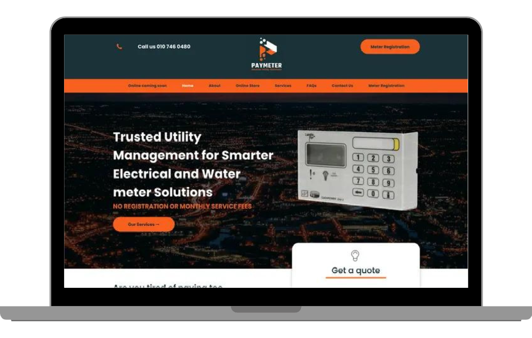 Webshure- Pay meter website