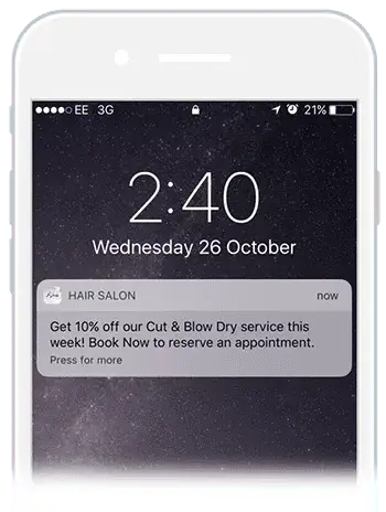 Push notification on a mobile app. (see the picture)