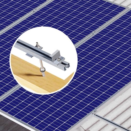 Estrutura Fixação Painel Solar Para Telha Fibrometálica (4 Placas) Trilho 4700mm Com Clamp Lat 2