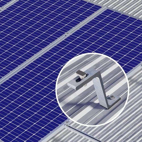 Estrutura De Fixação Painel Solar Para Telha Metálica (4 Placas) Trilho 4400mm Nz (Met1)