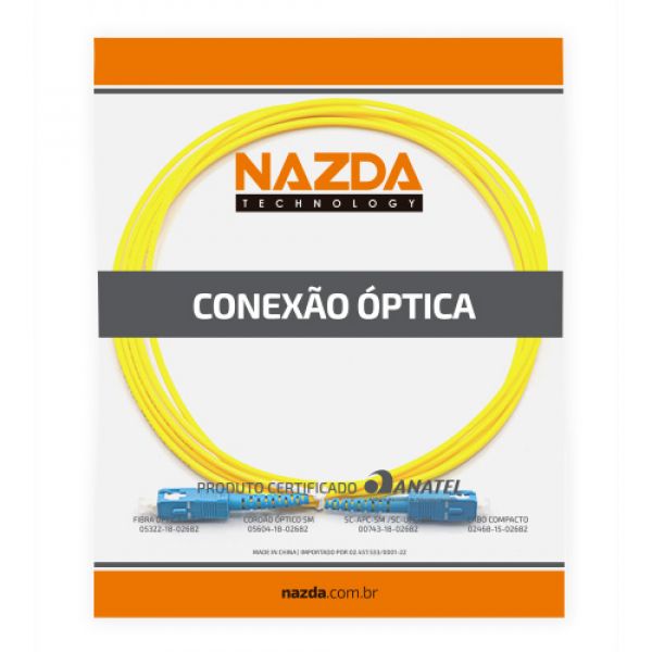 Cordão Óptico Simplex Nazda SC-UPC/SC-UPC 0,5m SM Monomodo