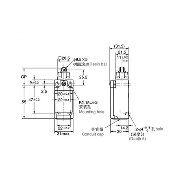 Fim De Curso Nazda NZ-C4N-4132 Pistão Com Roldana Leve