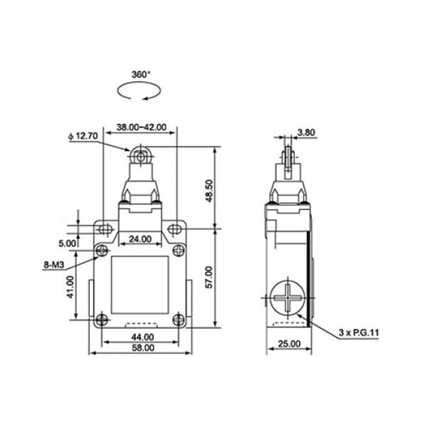 Fim De Curso Nazda NZ-CSA-003 Pistão Com Roldana Pesada