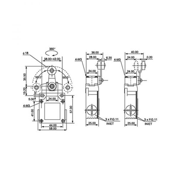 Fim De Curso Nazda NZ-CSA-021M Haste Com Roldana De Metal Pesada