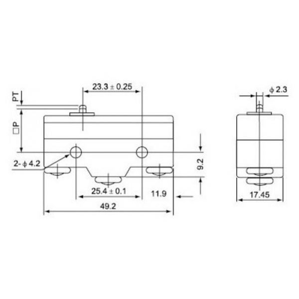 Micro Fim De Curso Nazda NZ-CM-1300 Pino Curto