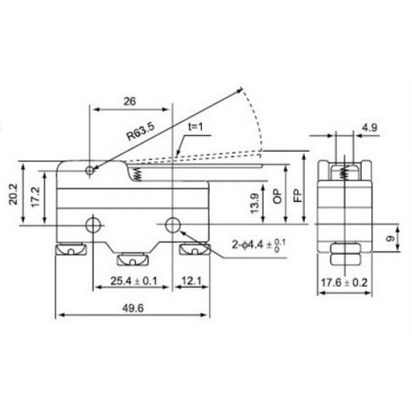 Micro Fim De Curso Nazda NZ-CM-1701 Haste Rígida