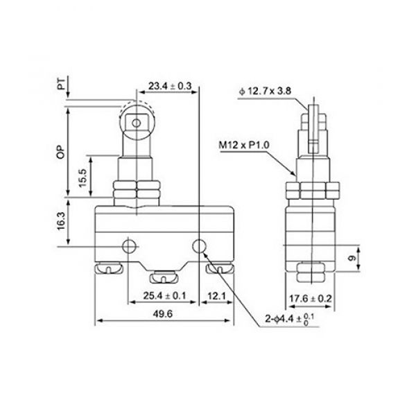 Micro Fim De Curso Nazda NZ-CM-1308 Pistão Com Roldana