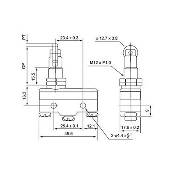 Micro Fim De Curso Nazda NZ-CM-1309 Pistão Com Roldana Transversal