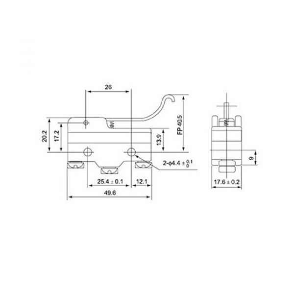 Micro Fim De Curso Nazda NZ-CM-1706 Haste Curva
