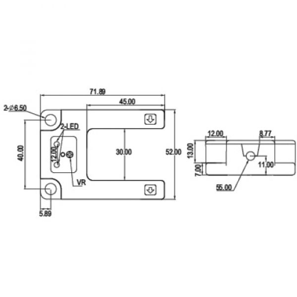 Sensor Fotoelétrico Nazda NZ-CGU30-30PC Forma De U Distância Sensora De 30mm Cabo PNP NO+NC