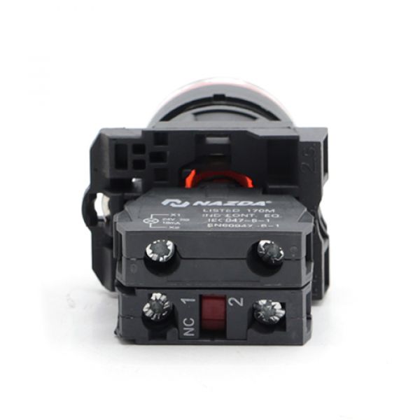 Botão Pulso Nazda 24V 1NC Com Sinalizador Vermelho