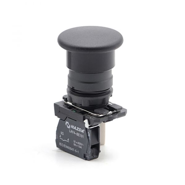 Botão Pulso Nazda 40mm NO Cogumelo Preto