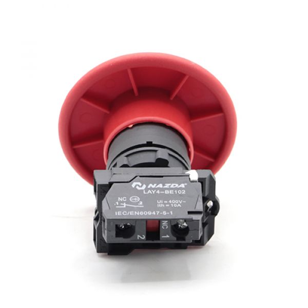 Botão Pulso Nazda 60mm NC Cogumelo Vermelho