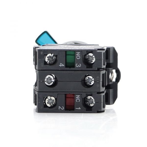 Comutador Nazda 2 Posições Manopla Longa Com Sinalizador 1NO+1NC 220V Azul