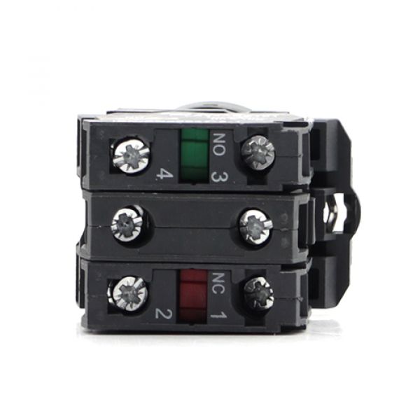 Comutador Nazda 2 Posições Manopla Curta Com Sinalizador 1NO+1NC 220V Vermelho (2)