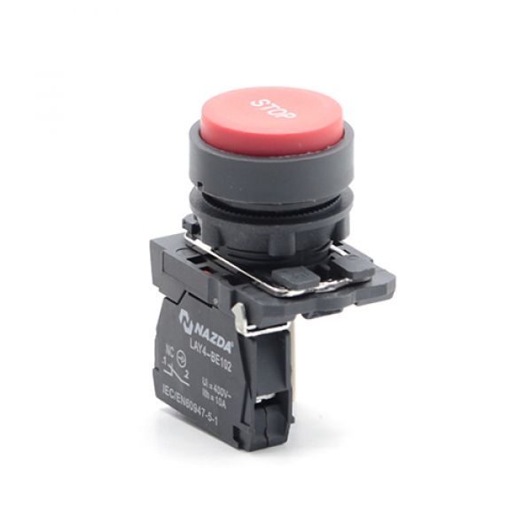 Botão Pulso Nazda Stop Nc Ressaltado Vermelho