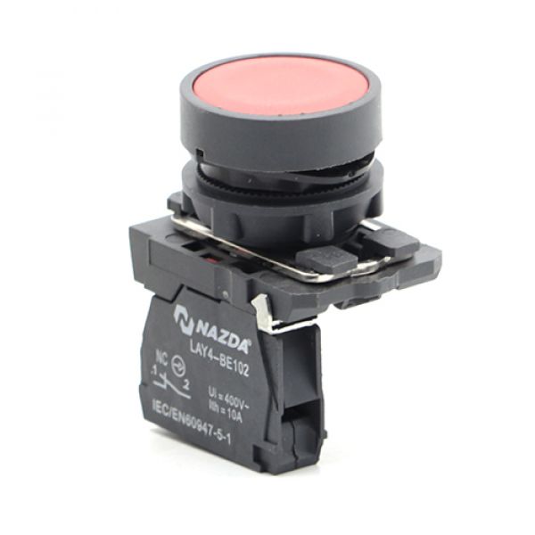 Botão Pulso Nazda No De Metal Vermelho