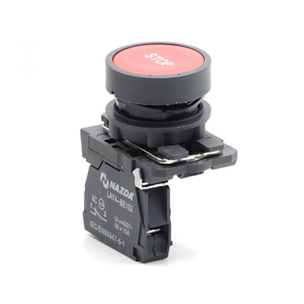 Botão Pulso Nazda Stop Nc Vermelho