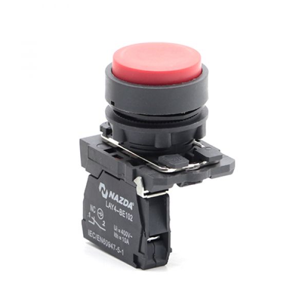 Botão Pulso Nazda Ressaltado Nc Vermelho