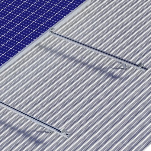 Estrutura Fixação Painel Solar Para Telha Fibrometálica (4 placas) Trilho 4700mm Com Clamp Lat