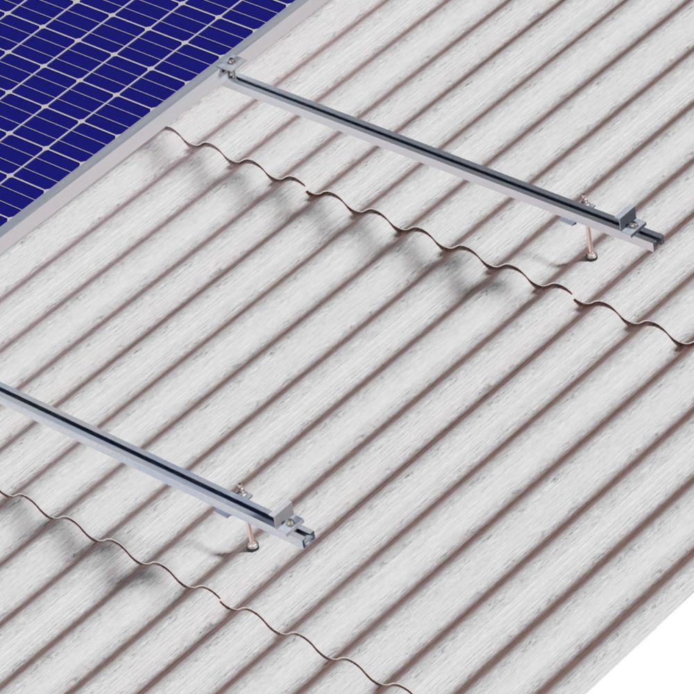 Estrutura De Fixação Painel Solar Para Telha Fibrocimento (4 Placas) Trilho 4700mm Nz (Fib2)