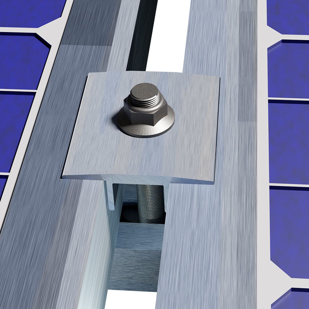 Estrutura De Fixação Painel Solar Para Telha Colonial (4 Placas) Trilho 5400mm Nz (Col3)