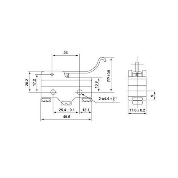 Micro Fim De Curso Nazda NZ-CM-1706 Haste Curva