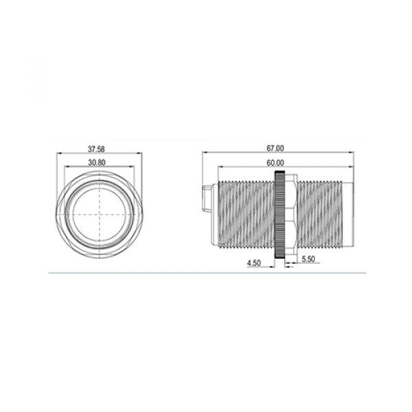 Sensor Capacitivo Nazda NZ-CRY30-10PC 30mm² Distância Sensora 10mm Com Cabo PNP NO+NC