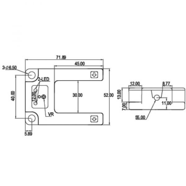 Sensor Fotoelétrico Nazda NZ-CGU30-30PC Forma De U Distância Sensora De 30mm Cabo PNP NO+NC