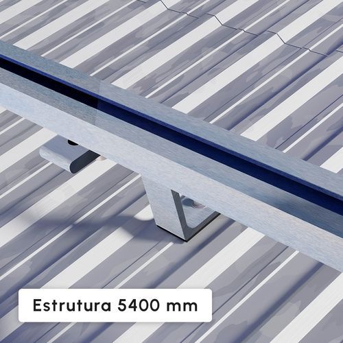 Estrutura Fixação Painel Solar Para Telha Fibrometálica (4 placas) Trilho 4700mm Com Clamp Lat