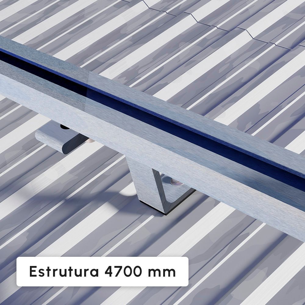 Estrutura De Fixação Painel Solar Para Telha Metálica (4 Placas) Trilho 4700mm Nz (Met2)