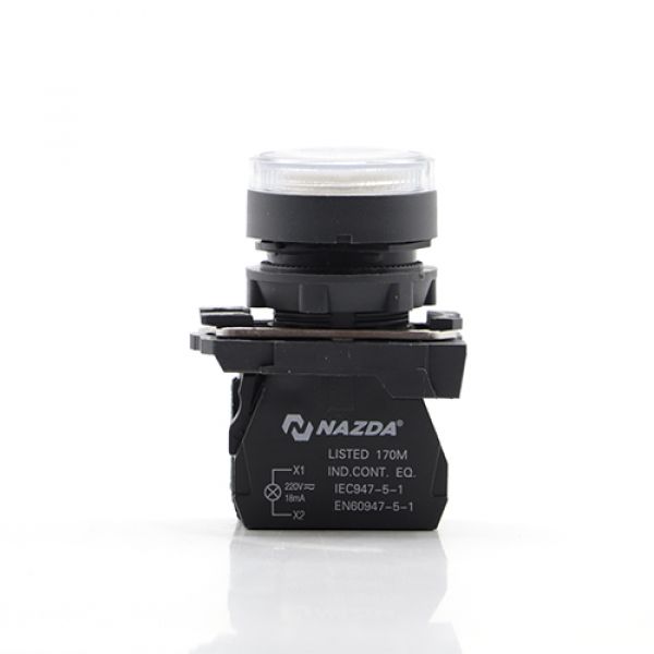 Botão Pulso Nazda 220V 1NO Pulso Branco