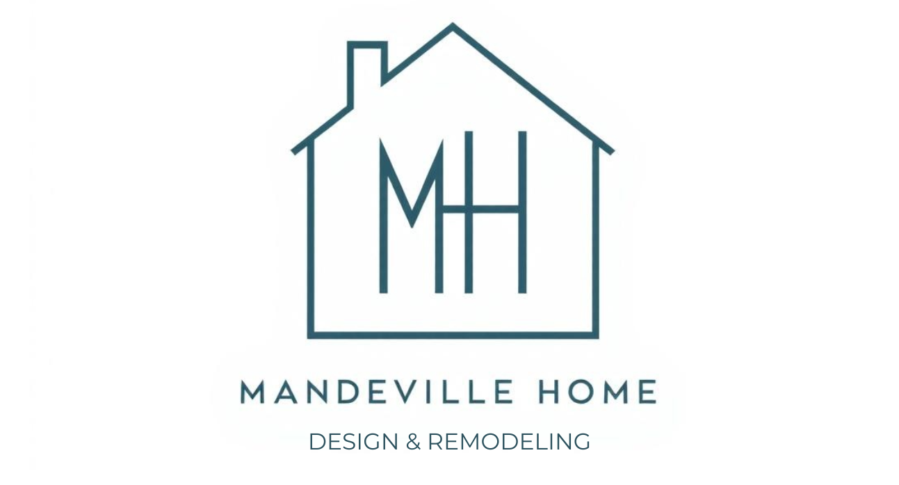 Mandeville Home logo: House outline with teal MH initials; text