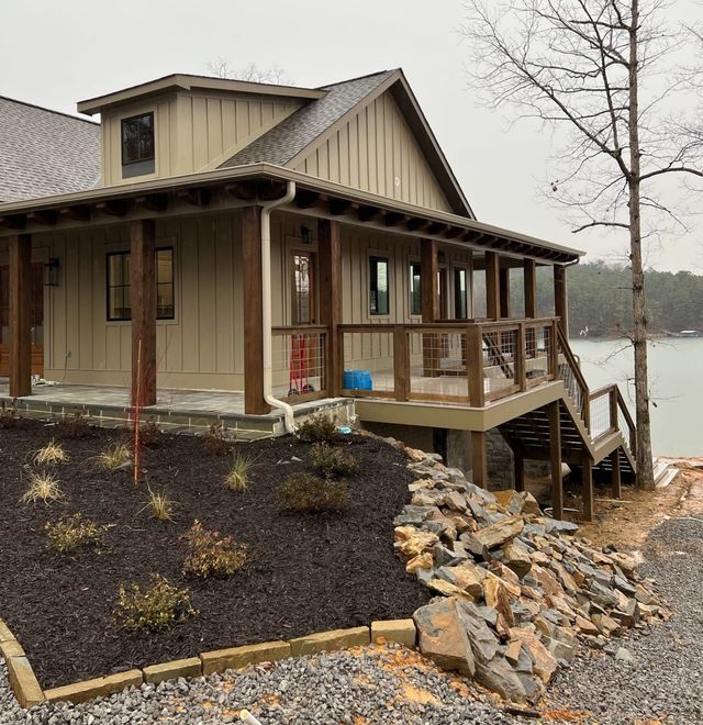 residential house beside the lake