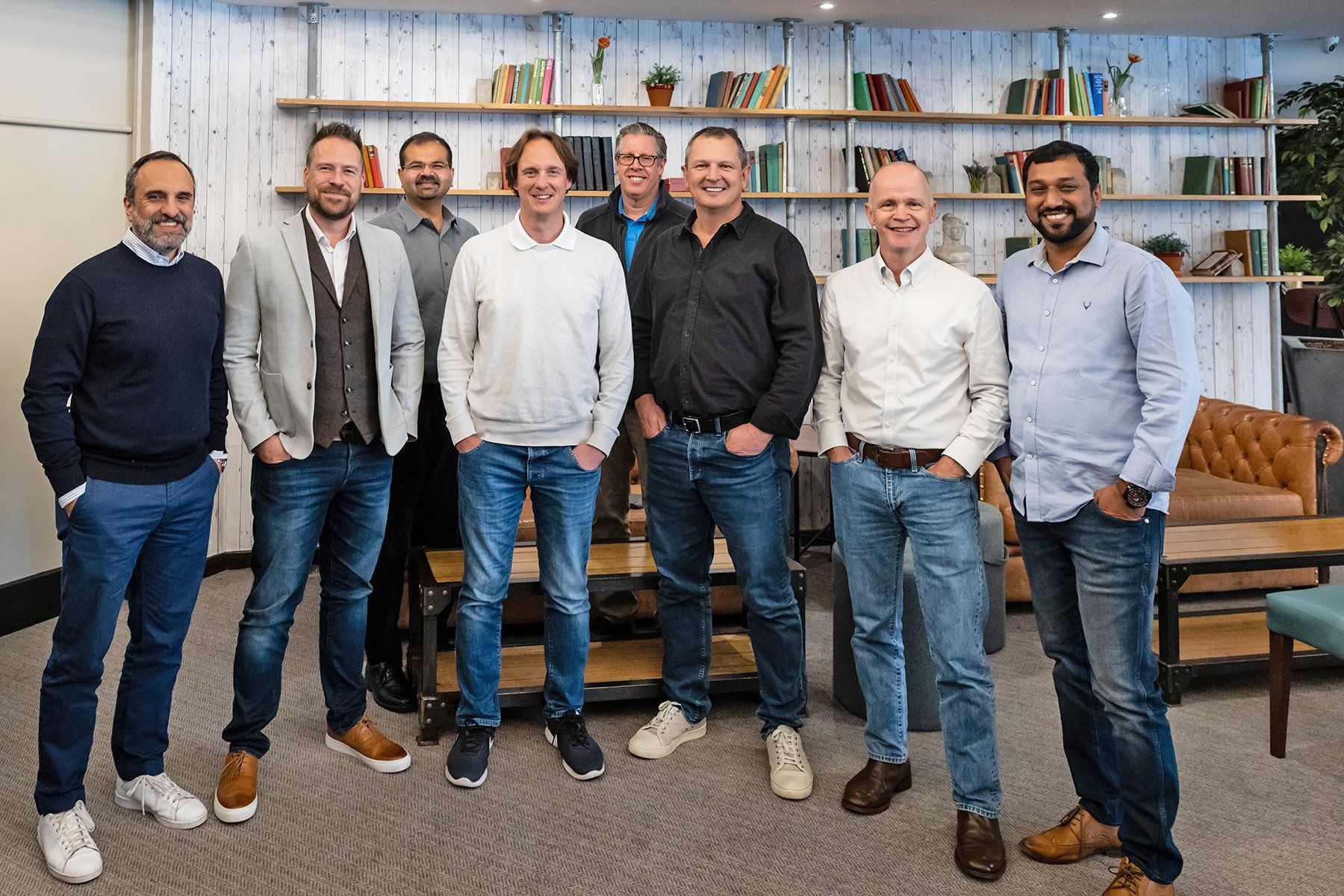 Commercial photographer reading, sales team