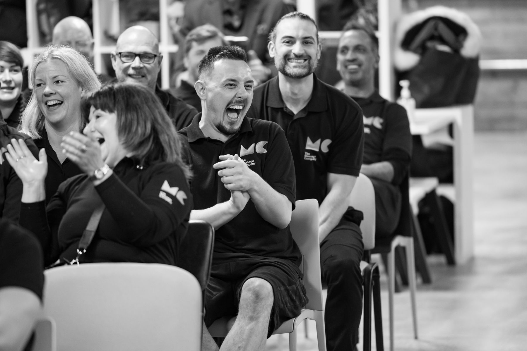 event photography reading man laughing