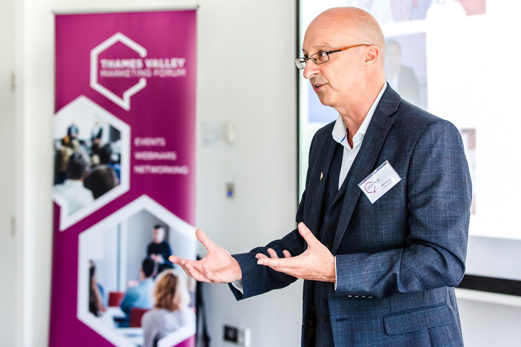 Event photographer Reading, male executive speaker