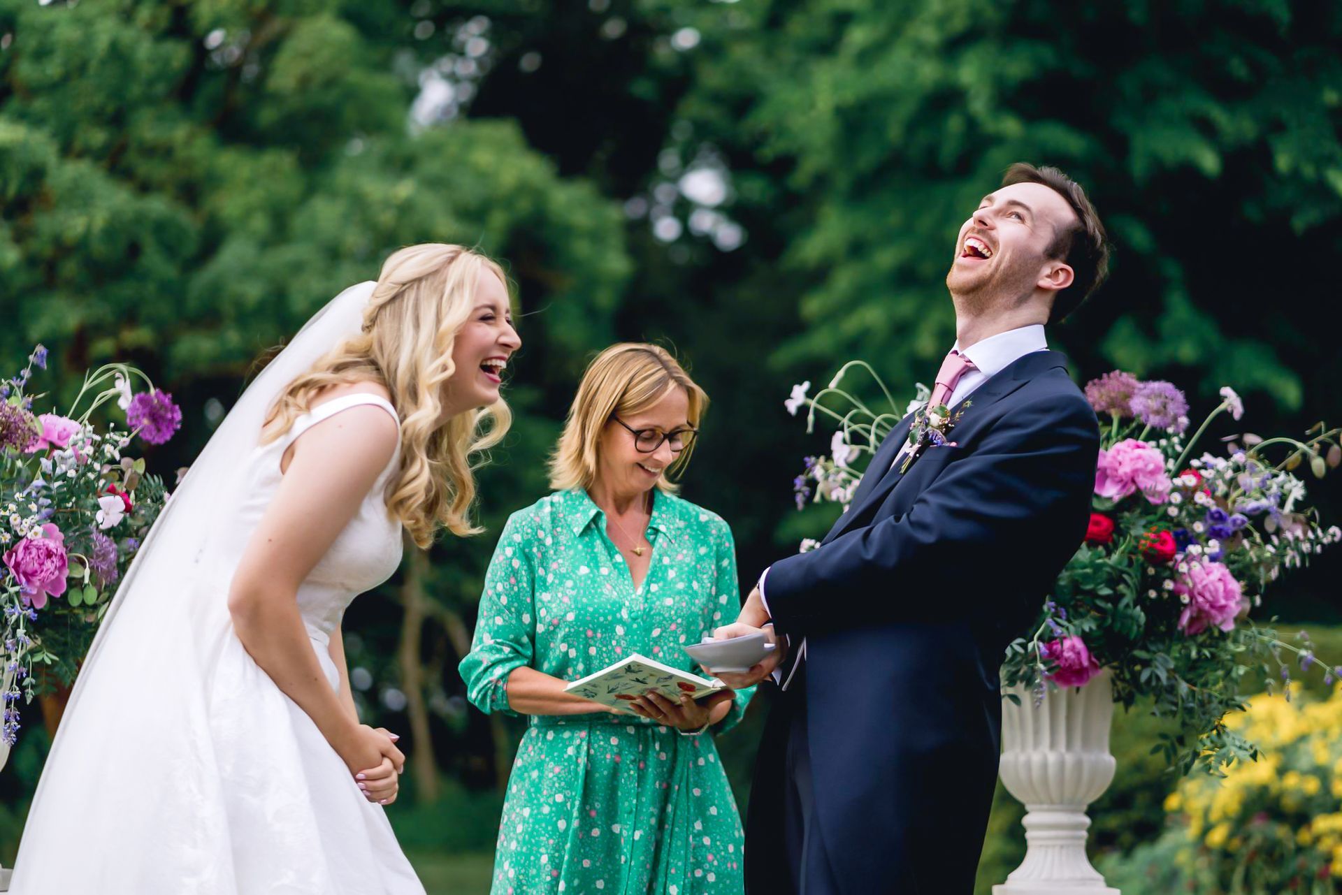 professional photographer berkshire,  wedding couple laughing