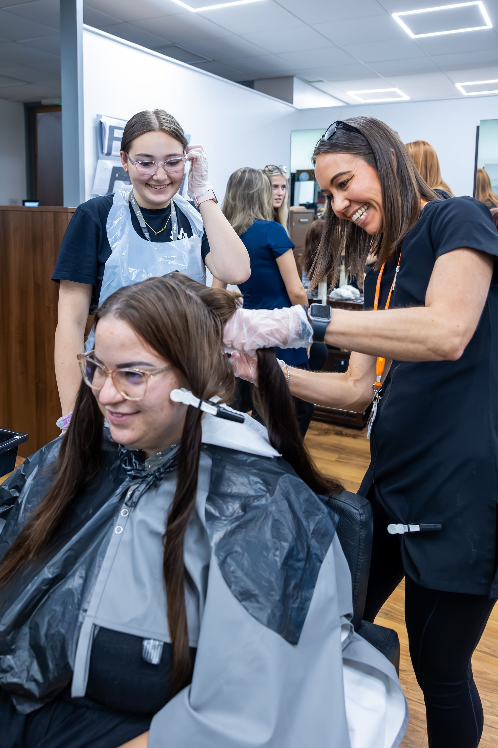 school-website-photographer-college-universities-Berkshire, hairdressing students at college