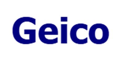 Blue Geico logo text on a white background
