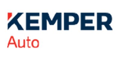 KEMPER Auto logo in blue and red text on a white background