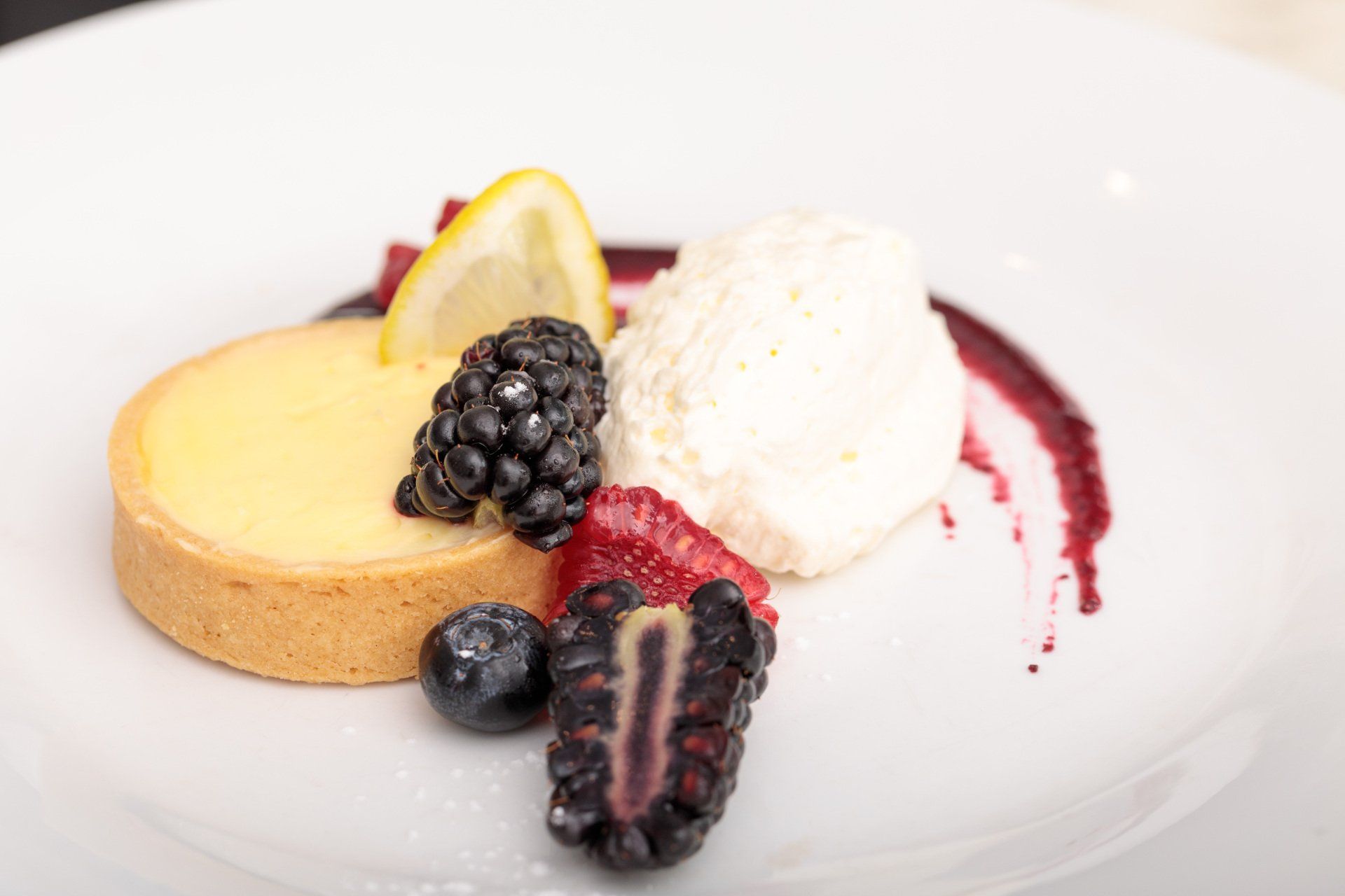 dessert with cream